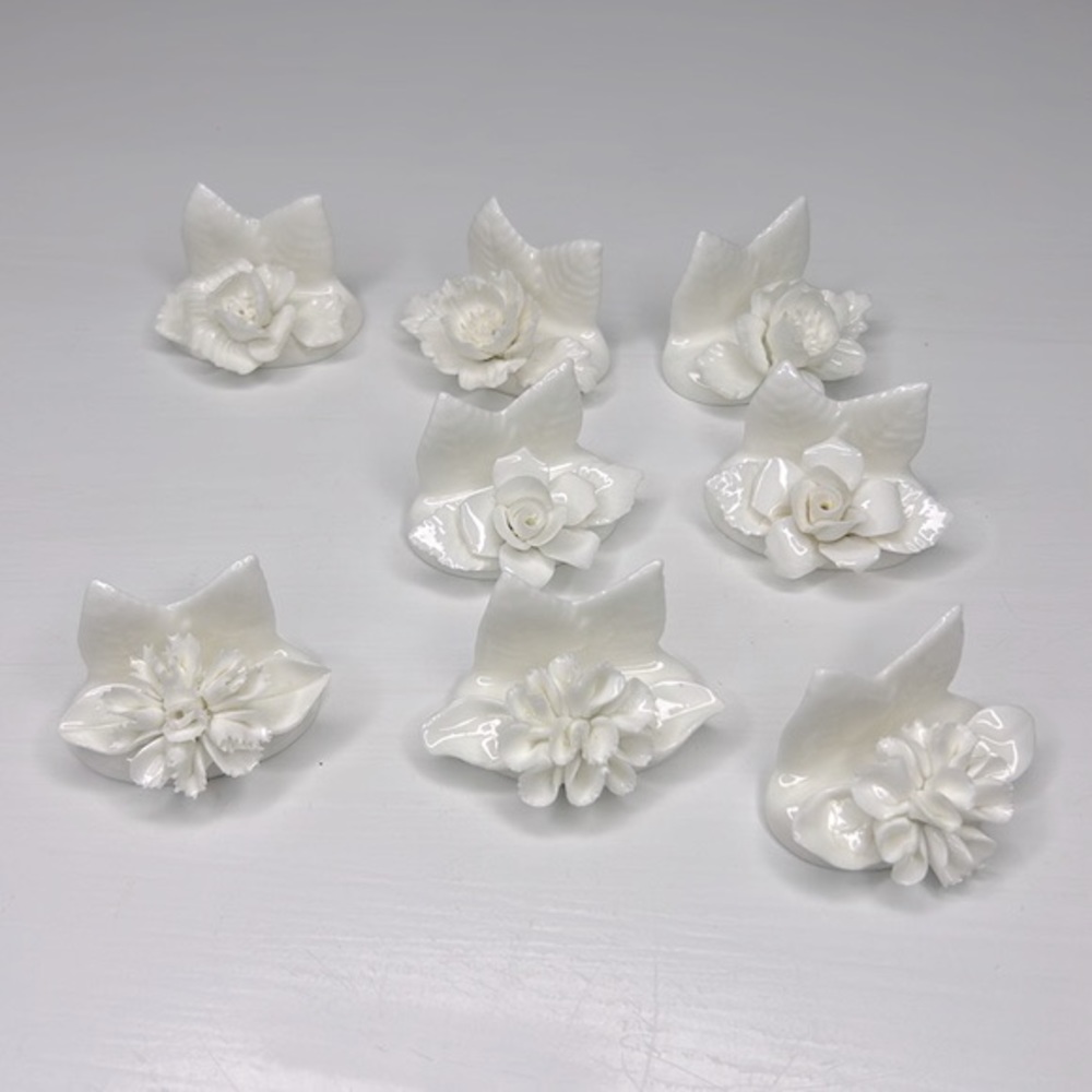 Vintage Coalport 💐 Bone China Floral Name Card Holders Mismatched Set of 8 - Picture 13 of 16